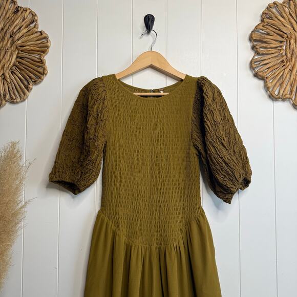 Free People jumpsuit wide-leg puff sleeve smock Small - Picture 5 of 10